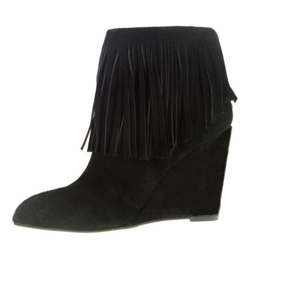 FRINGE SUEDE POINTY TOE BOOTIE - Picture 1 of 10